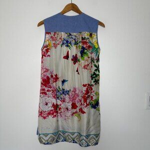 3J Workshop Johnny Was Tunic Top XS Blue Floral Butterflies